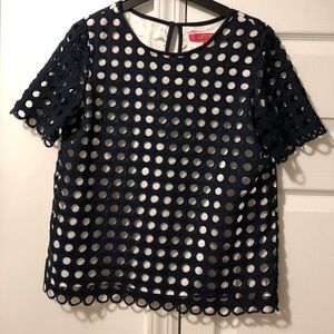 Catherine Malandrino Navy suite Blouse with Shorts